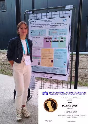 Le prix Icare (meilleure présentation poster) a été décerné à Louise Guymard, doctorante au LTDS